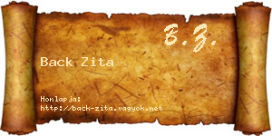 Back Zita névjegykártya